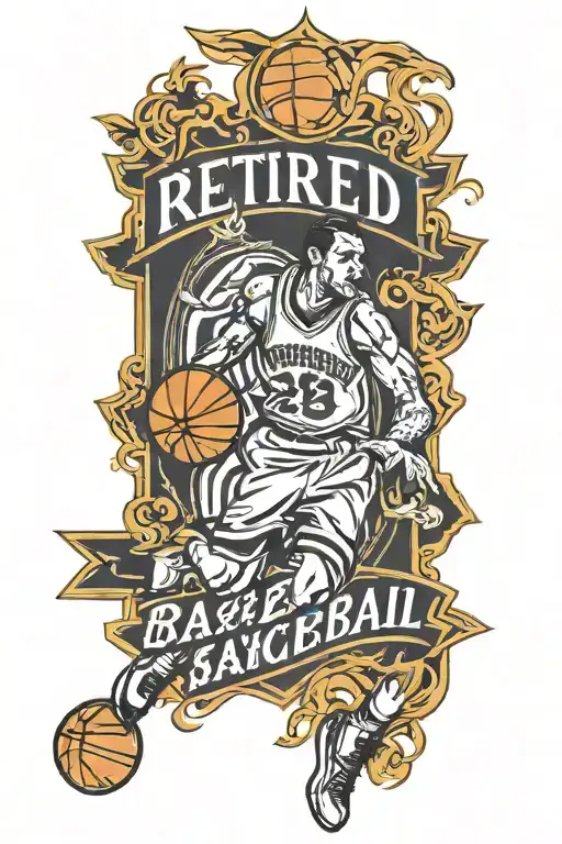 retired basketball jersey tattoo design idea