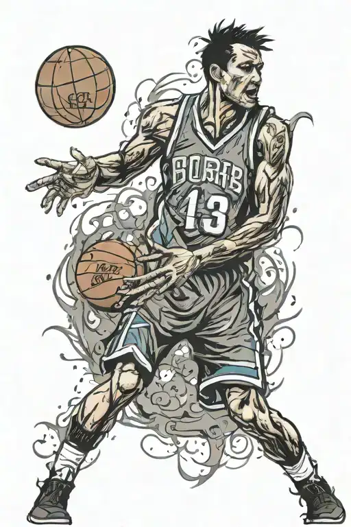 basketball jersey tattoo design idea