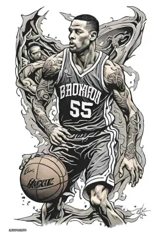 basketball jersey retired tattoo design idea