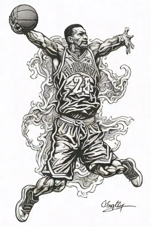  basketball jersey hanging from a human  rib  tattoo design idea