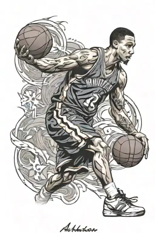 basketball jersey retired tattoo design idea