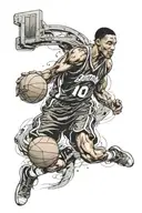 basketball jersey number 10, retired and hanging tattoo design idea