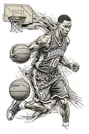 basketball jersey number 10, retired and hanging tattoo design idea