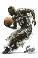 basketball jersey paying homage tattoo design idea