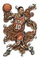 basketball jersey, number 10, retired tattoo design idea
