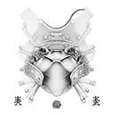 a samurai frog in oversized armor tattoo design idea