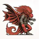 dune book man walking and red rising howler logo tattoo design idea