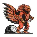 dune book man walking and red rising howler logo tattoo design idea