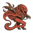 dune book man walking and red rising howler logo tattoo design idea