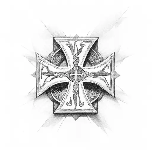 Christian Cross with the word faith  tattoo design idea