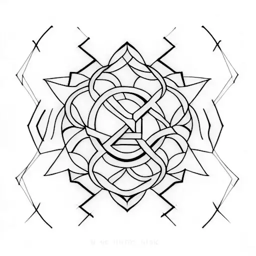 A minimalist geometric design of a cross with the word 'faith' incorporated into it tattoo design idea