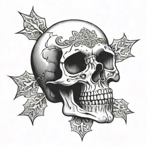 skull and thelema simbol tattoo design idea