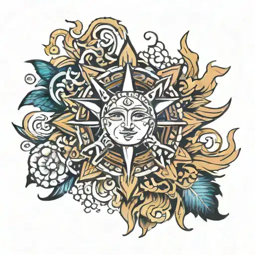 philippine star sun tattoo design idea