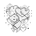 always written with hearts tattoo design idea