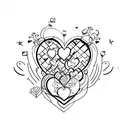 always written with hearts tattoo design idea