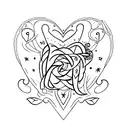 always written with hearts tattoo design idea