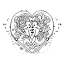 always written with hearts tattoo design idea