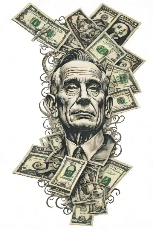 MONEY AND POWER AND AUTHORITY tattoo design idea