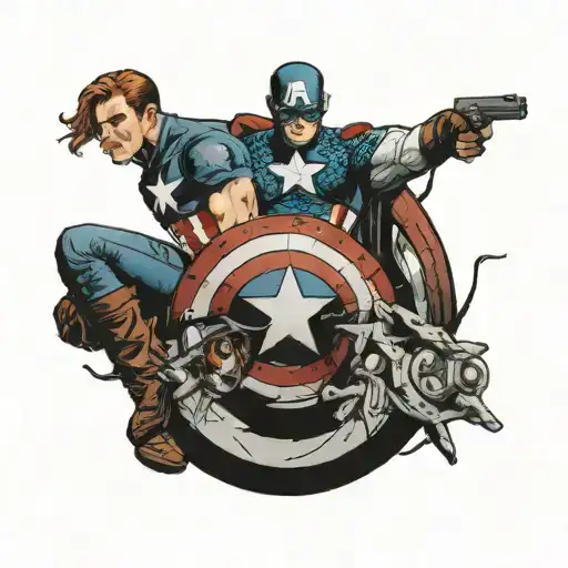 captain America and the winter soldier  tattoo design idea