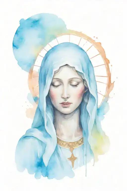 virgin mary tattoo design idea