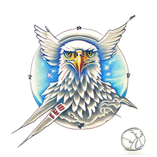 Bld eagle with the earth in its talons tattoo design idea