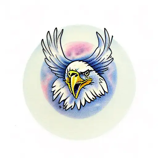 Bald eagle clutching planet earth in its talons tattoo design idea