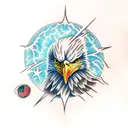 Bald eagle clutching planet earth in its talons tattoo design idea