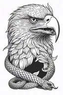 eagle head and snake tattoo design idea