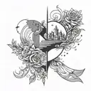 long distance relationship tattoo design idea