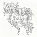 matching capricorn and aries  tattoo design idea