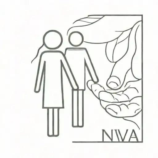 stick figure of young woman and father holding hands with the words YNWA tattoo design idea