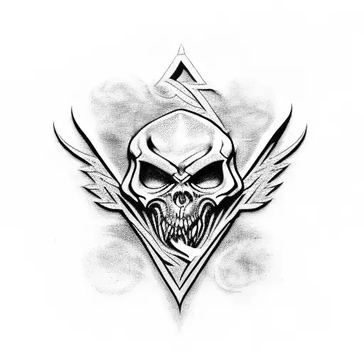 A sinister-looking metal band logo incorporating your daughter's initials tattoo design idea