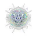 A book with psychedelic patterns and futuristic elements tattoo design idea