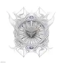 A book with psychedelic patterns and futuristic elements tattoo design idea