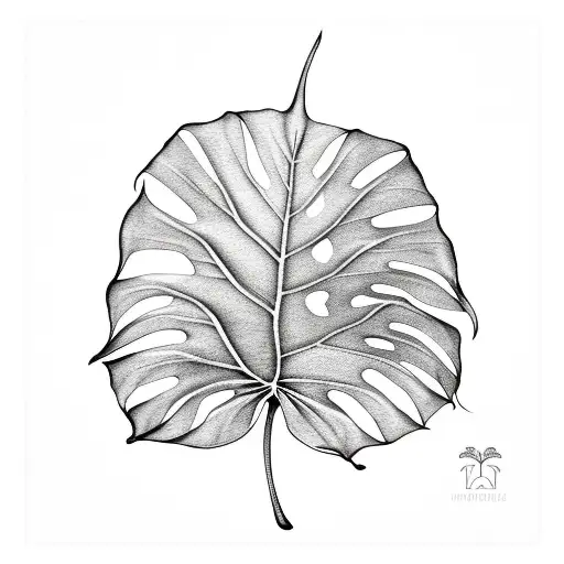 monstera leaf tattoo design idea