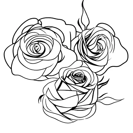 wilted rose in front of a mirror with fully bloomed rose  tattoo design idea