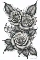 3 roses in the ocean  tattoo design idea