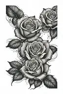 3 roses in the ocean  tattoo design idea