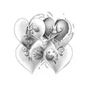 tres corazones entrelazados tattoo design idea
