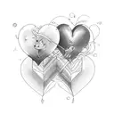 tres corazones entrelazados tattoo design idea