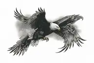 northern lights illuminating, Eagle , big dipper constellation tattoo design idea