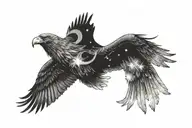 northern lights illuminating, Eagle , big dipper constellation tattoo design idea