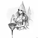 elf Drinks poison tattoo design idea