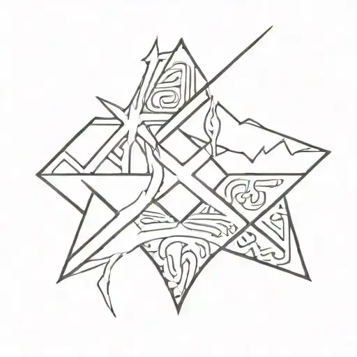 Māori and Scotland flag tattoo design idea