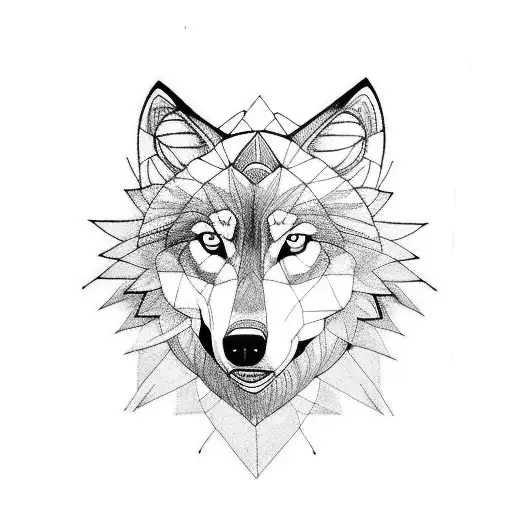 wolf howling sideways tattoo design idea