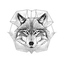 wolf howling sideways tattoo design idea