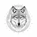 wolf howling sideways tattoo design idea