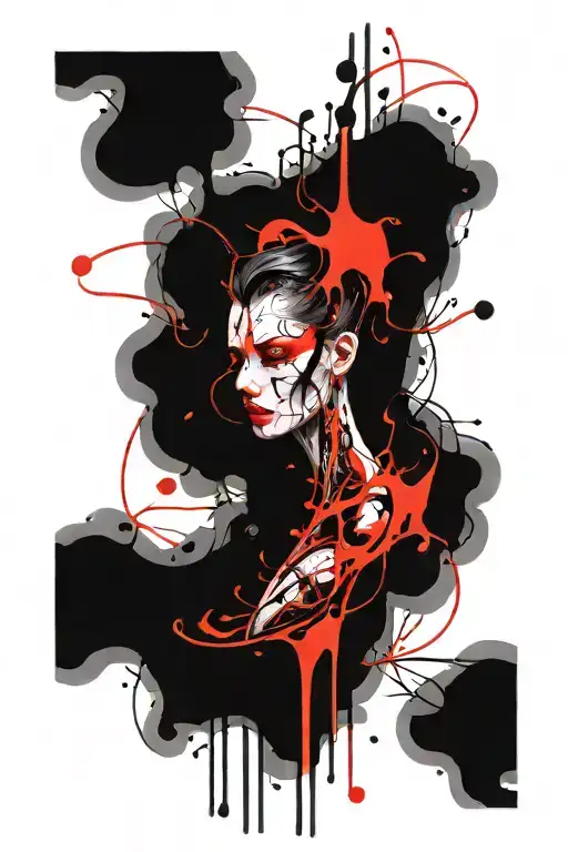 long skinny abstract liquid line tattoo tattoo design idea