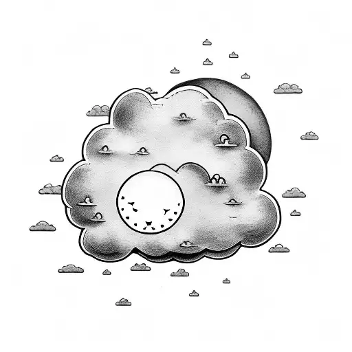 rain cloud and sun tattoo design idea