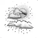 rain cloud and sun tattoo design idea